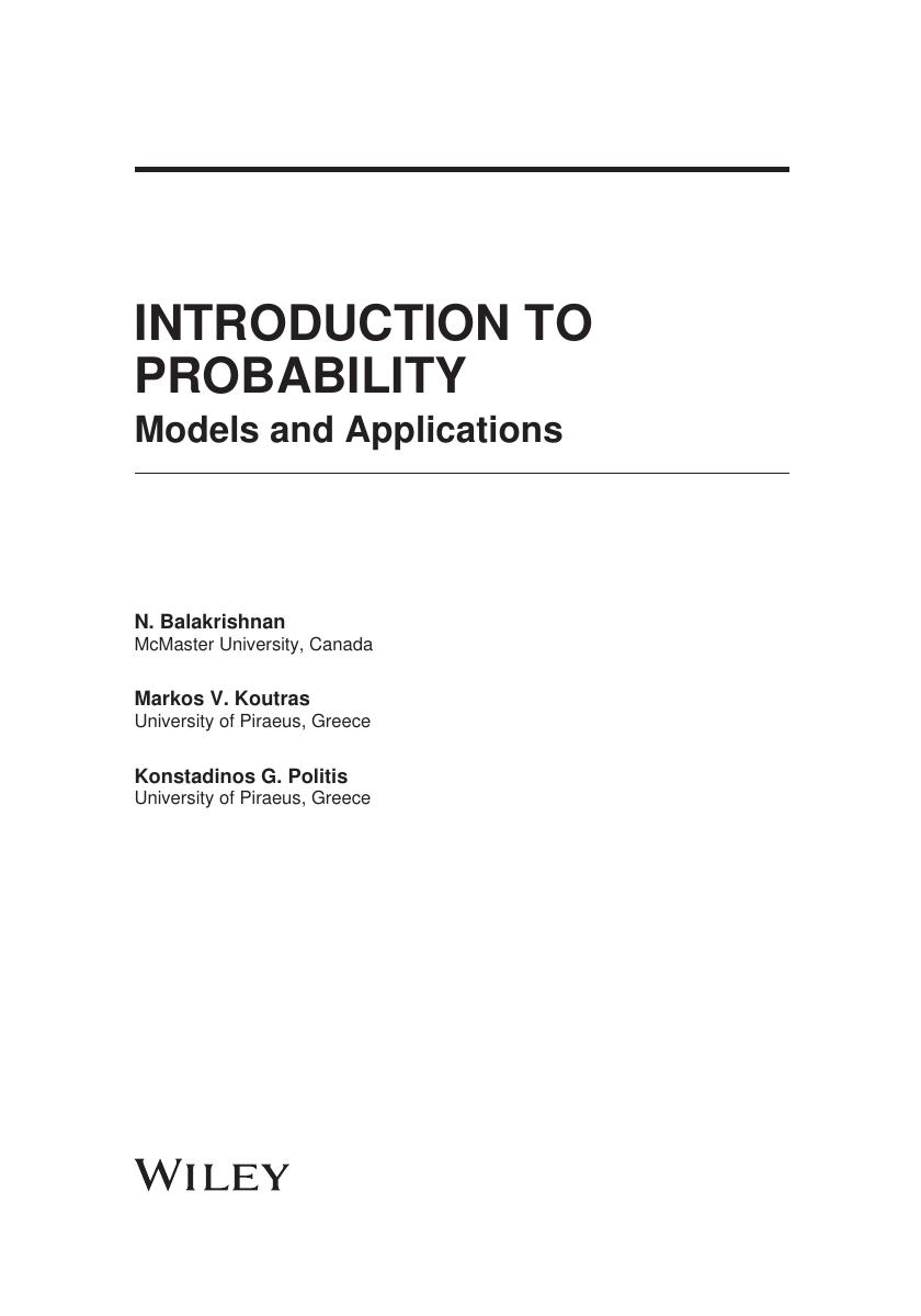 Preview page 4 of Introduction To Probability Models And Applications By N. Balakrishnan, Markos V. Koutras