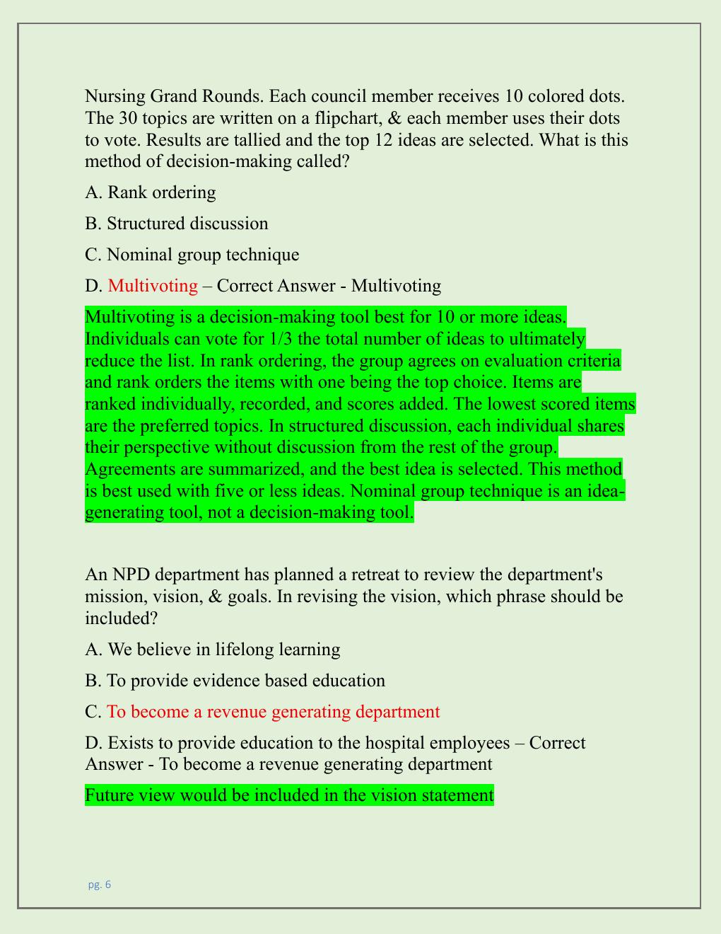 Preview page 6 of NPD CERTIFICATION EXAM AND PRACTICE EXAM  NEWEST 2026 TEST BANK| NURSING PROFESSIONAL  DEVELOPMENT (NPD) CERTIFICATION E