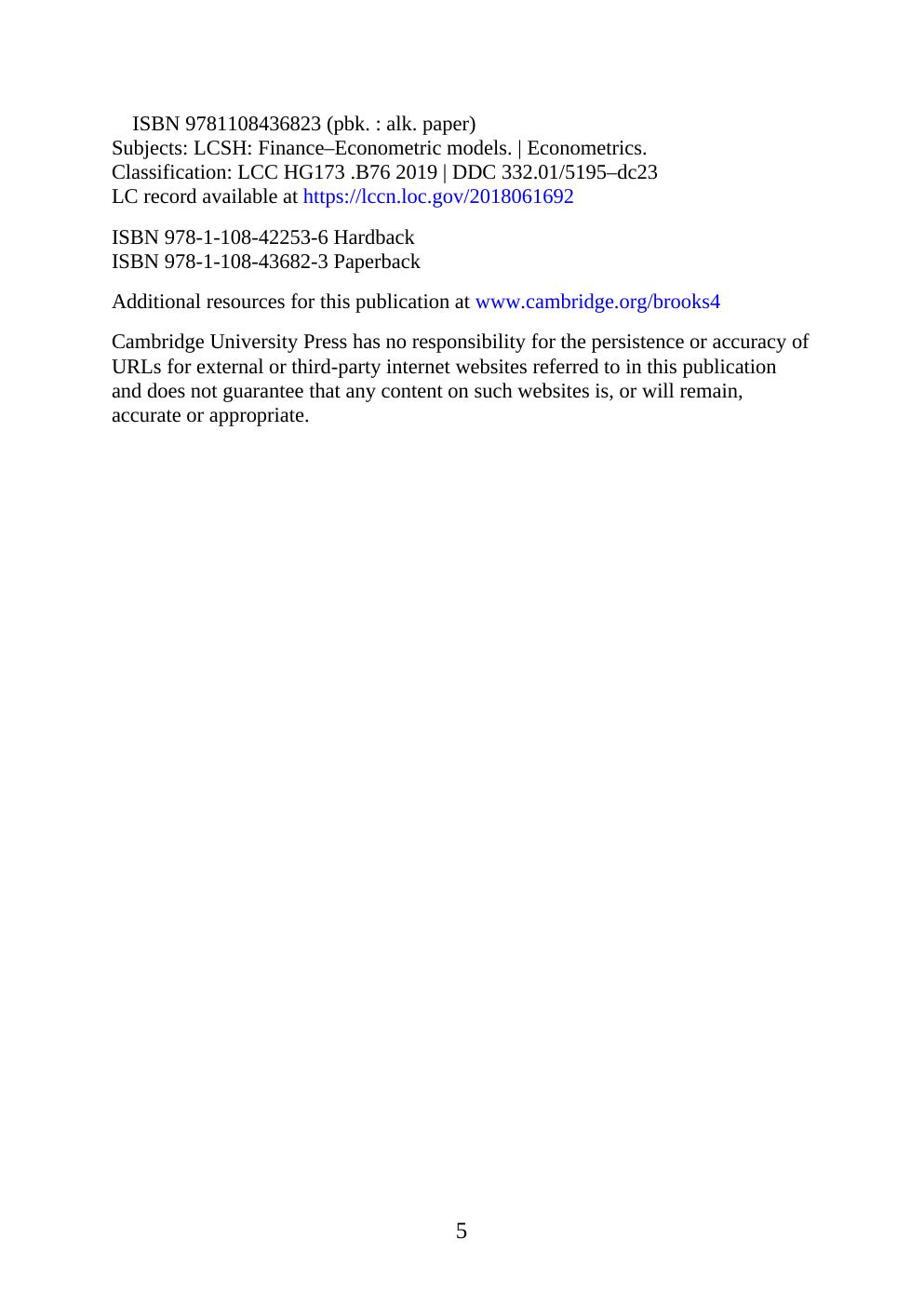 Preview page 5 of Introductory Econometrics for Finance 4th Edition By Chris Brooks