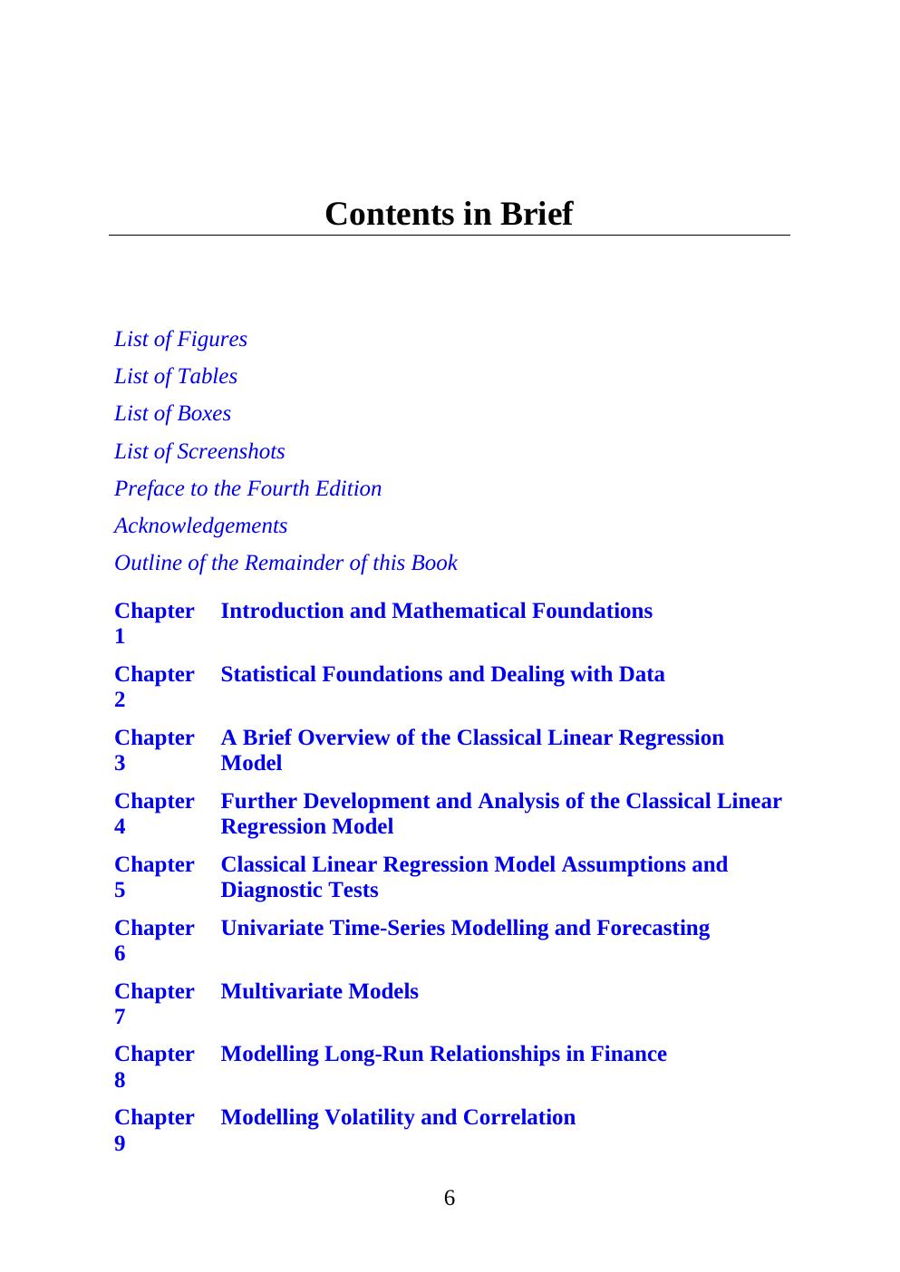 Preview page 6 of Introductory Econometrics for Finance 4th Edition By Chris Brooks