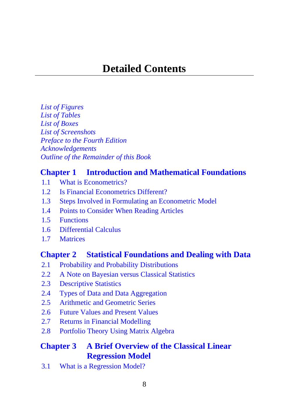 Preview page 8 of Introductory Econometrics for Finance 4th Edition By Chris Brooks