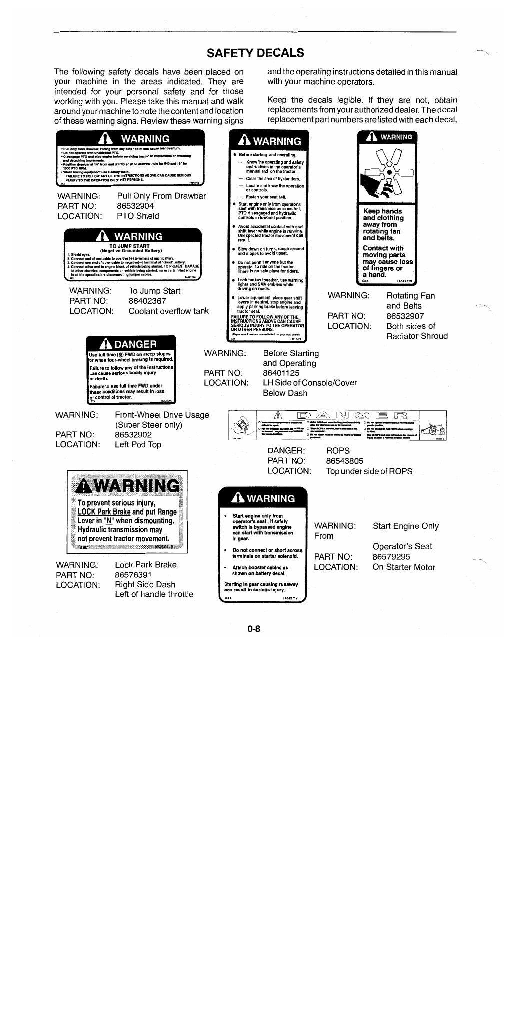 Preview page 9 of New Holland TC35DA TC40DA TC45DA Tractors OPERATOR Manual