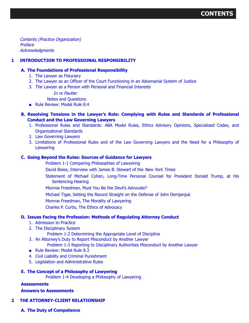 Preview page 10 of Professional Responsibility 8th Edition By Nathan Crystal, Grace Giesel