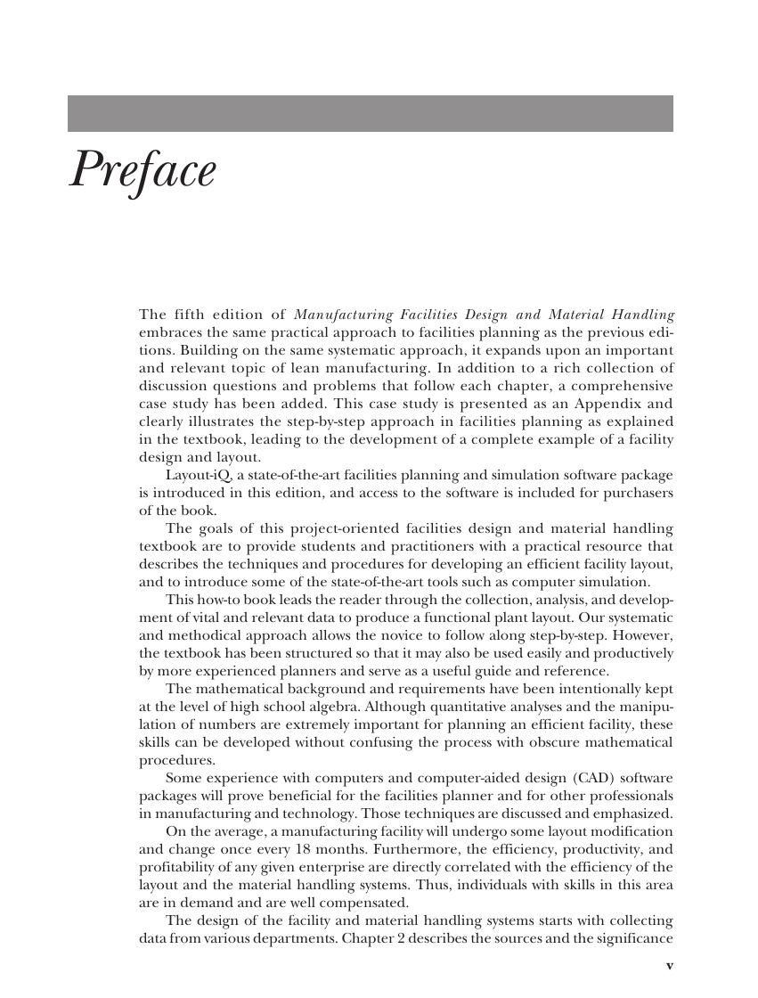 Preview page 6 of Fred E. Meyers, Matthew P. Stephens - Manufacturing Facilities Design & Material Handling (2013, Purdue University Press