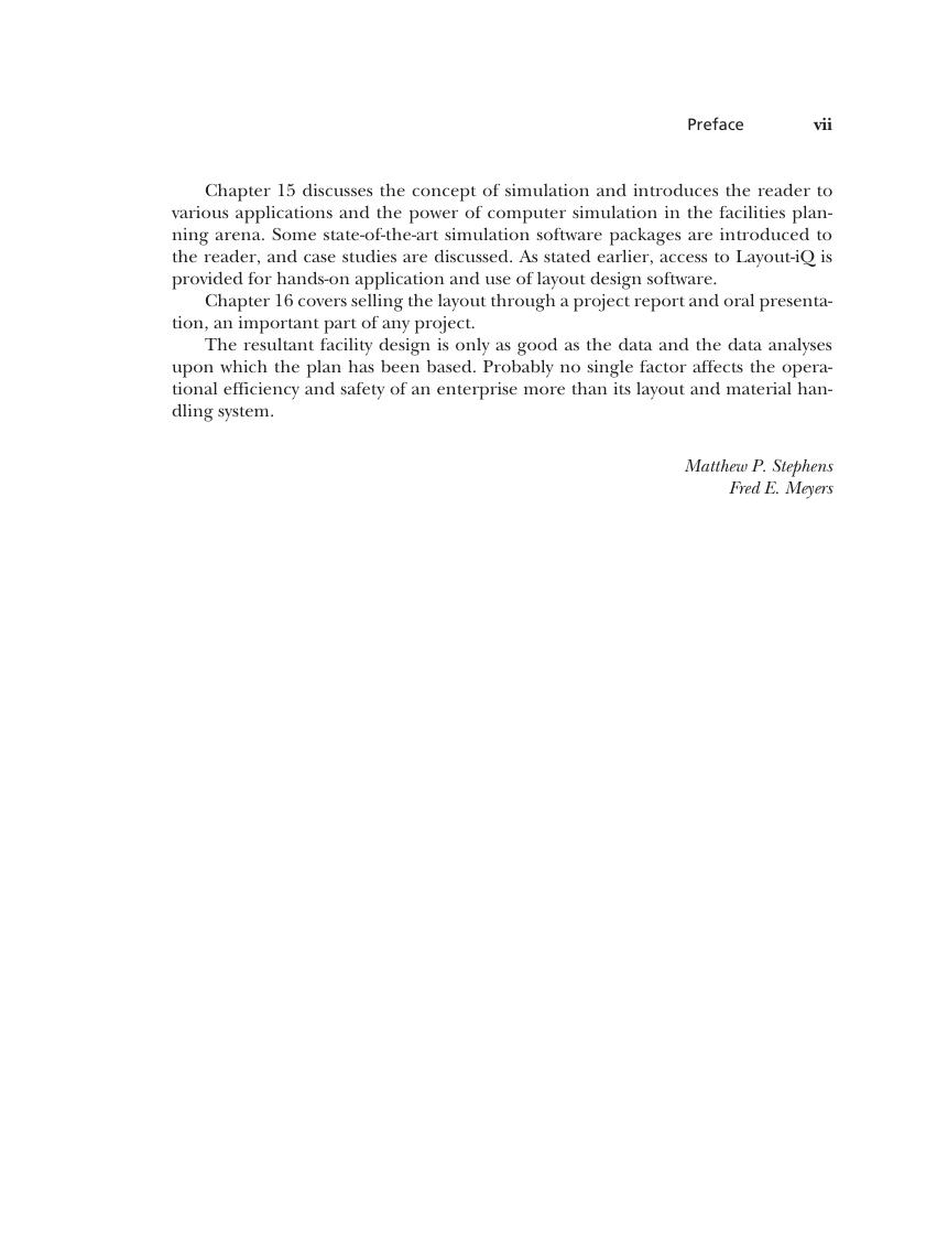 Preview page 8 of Fred E. Meyers, Matthew P. Stephens - Manufacturing Facilities Design & Material Handling (2013, Purdue University Press