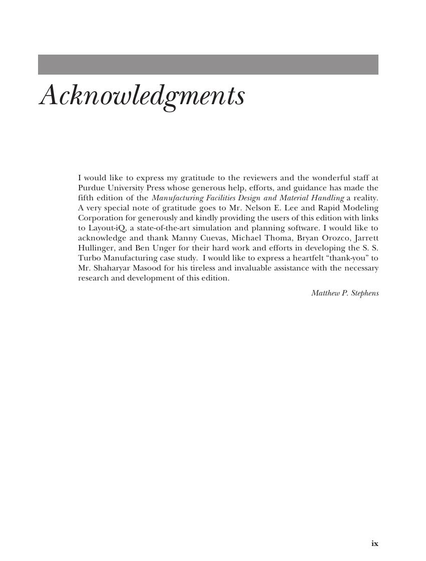 Preview page 10 of Fred E. Meyers, Matthew P. Stephens - Manufacturing Facilities Design & Material Handling (2013, Purdue University Press