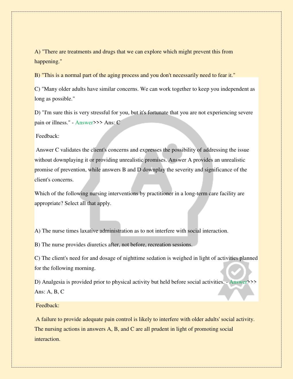 Preview page 3 of GERONTOLOGICAL NURSING ELIOPOULOS 8TH EDITION COMMON AGING CHANGES CHAPTER 5 FINAL TEST EXAM THE AGING POPULATION CHAPTE