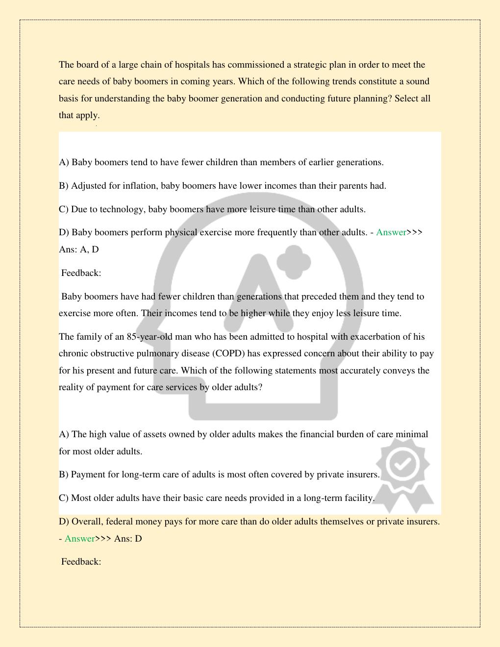 Preview page 4 of GERONTOLOGICAL NURSING ELIOPOULOS 8TH EDITION COMMON AGING CHANGES CHAPTER 5 FINAL TEST EXAM THE AGING POPULATION CHAPTE