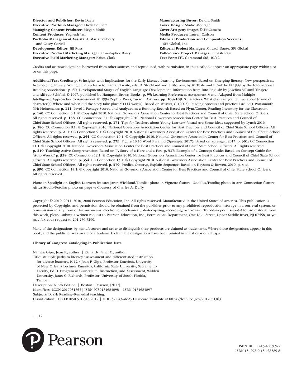 Preview page 3 of Multiple Paths to Literacy Assessment and Differentiated Instruction for Diverse Learners K-12 9th Edition By Joan Gipe,