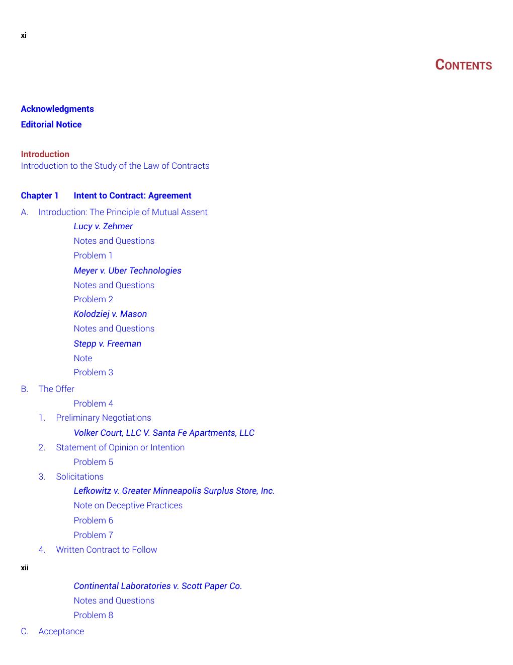 Preview page 9 of Cases, Problems, and Materials on Contracts 9th Edition By Douglas Whaley, David Horton