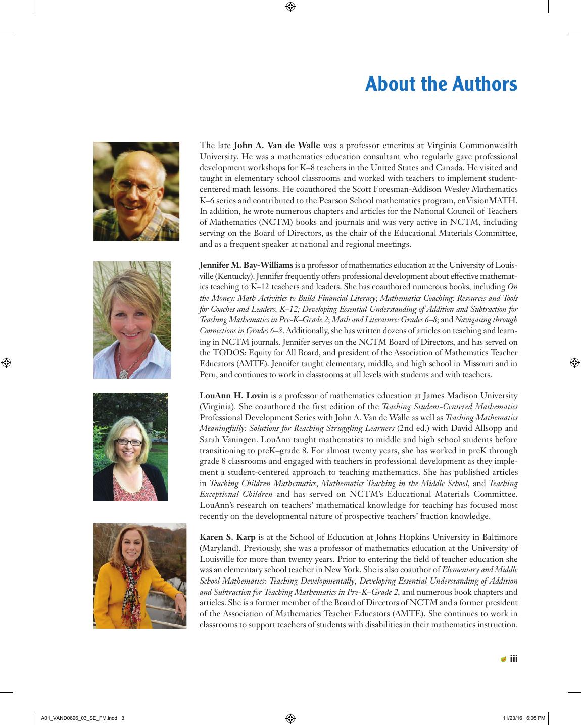 Preview page 4 of eBook PDF Teaching Student-Centered Mathematics Developmentally Appropriate Instruction for Grades 6-8 Volume 3 3rd Edit