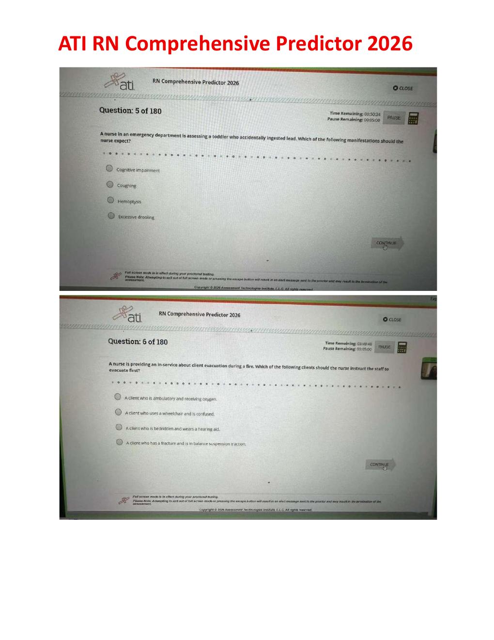 Preview page 6 of ATI RN Comprehensive ADN Predictor Exit Exam 2026 | Level 3 | Practice Questions and Rationales | Complete Review