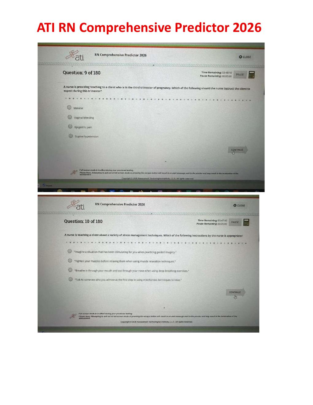 Preview page 8 of ATI RN Comprehensive ADN Predictor Exit Exam 2026 | Level 3 | Practice Questions and Rationales | Complete Review