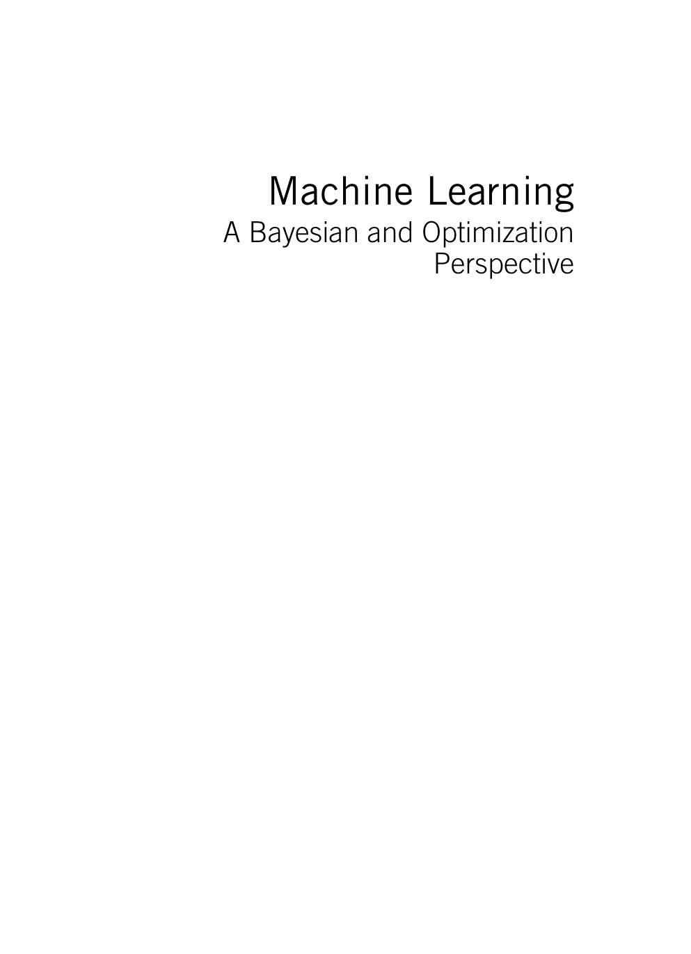 Preview page 2 of Machine Learning A Bayesian and Optimization Perspective 2nd Edition By Sergios Theodoridis