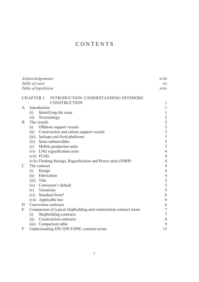 Preview page 6 of Offshore Construction Law and Practice 2nd Edition BY Stuart Beadnall; Simon Moore,
