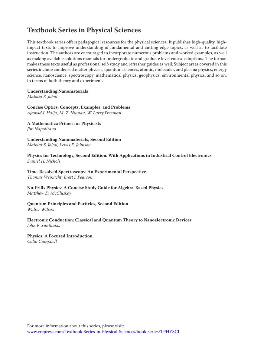 Preview page 3 of Physics A Focused Introduction By Colin Campbell |