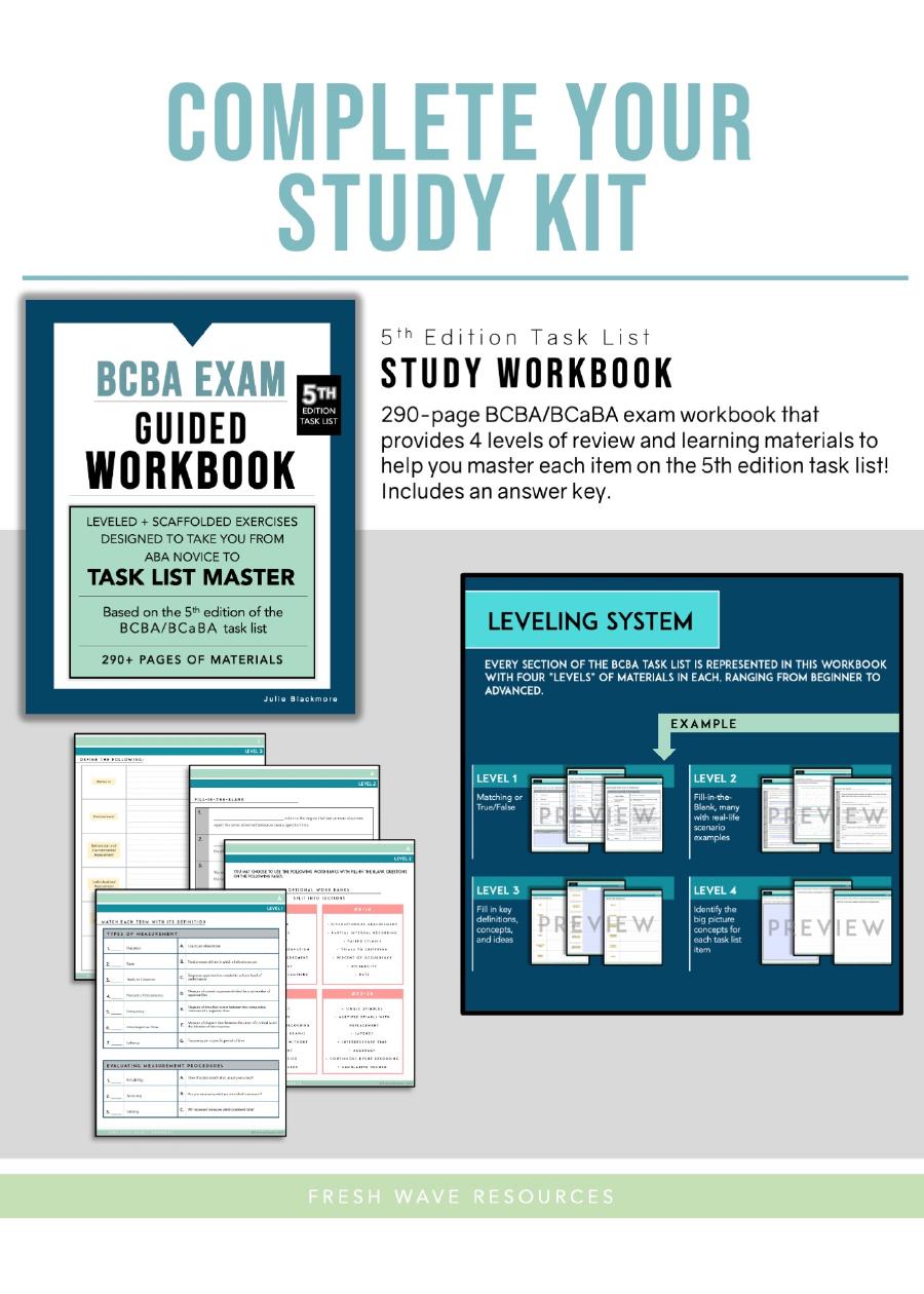 Preview page 2 of Complete  BCBA Exam Study Guide | 5th Edition | Task List Items | Complete ABA Test Prep | BCaBA Terms.