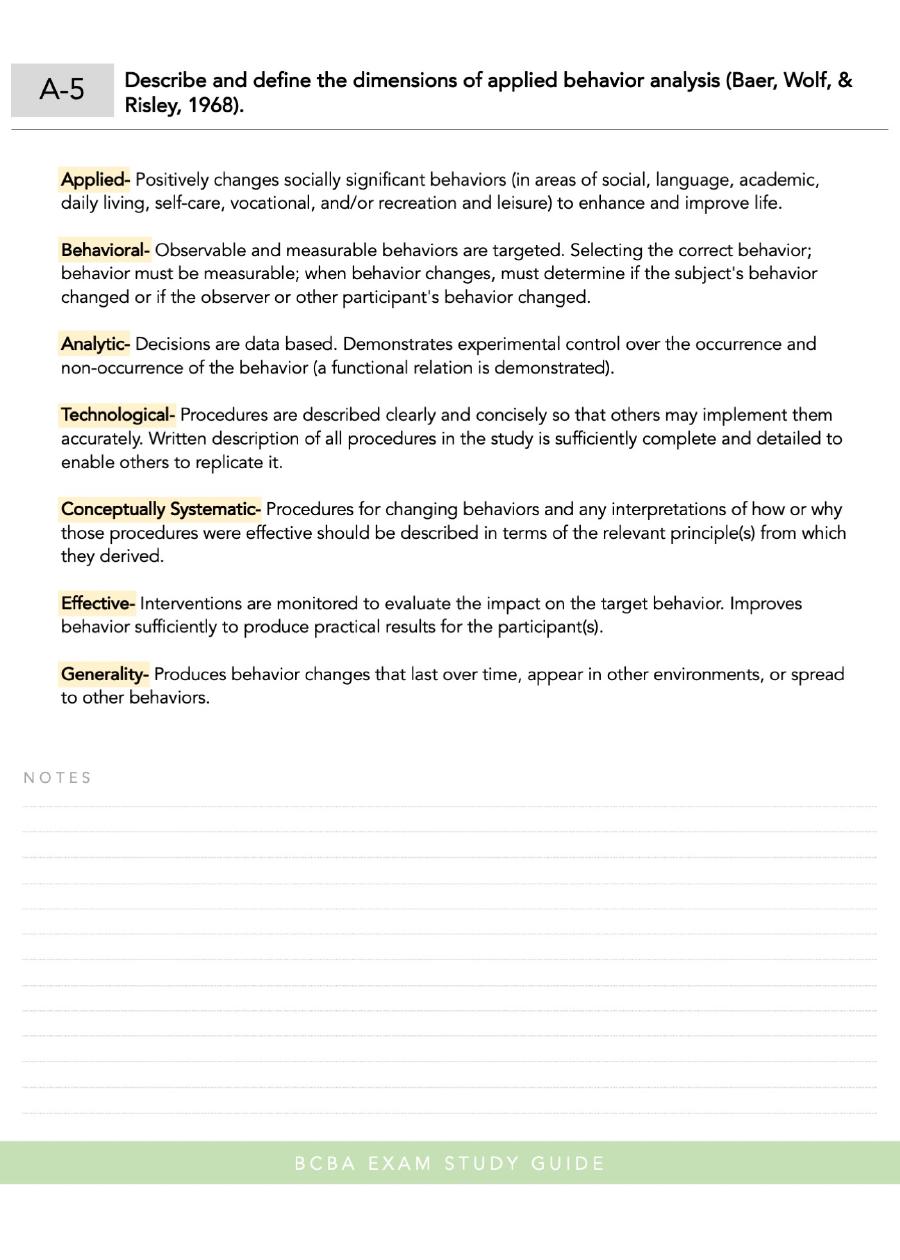 Preview page 8 of Complete  BCBA Exam Study Guide | 5th Edition | Task List Items | Complete ABA Test Prep | BCaBA Terms.