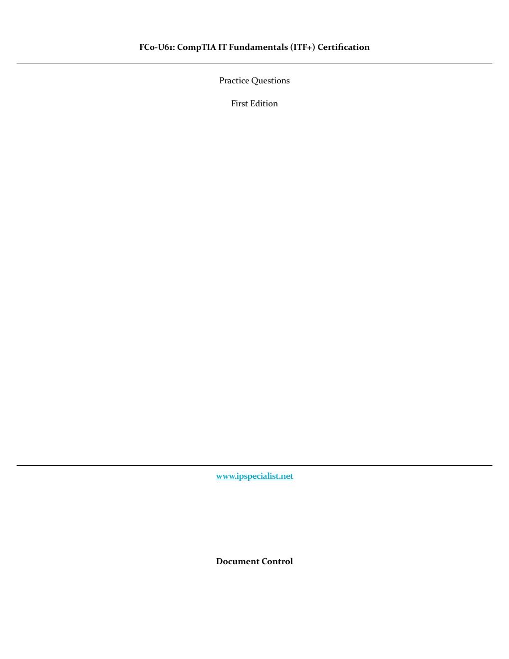 Preview page 2 of FC0-U61 CompTIA IT Fundamentals (ITF+) Certification 2024 By IP Specialist eBook PDF