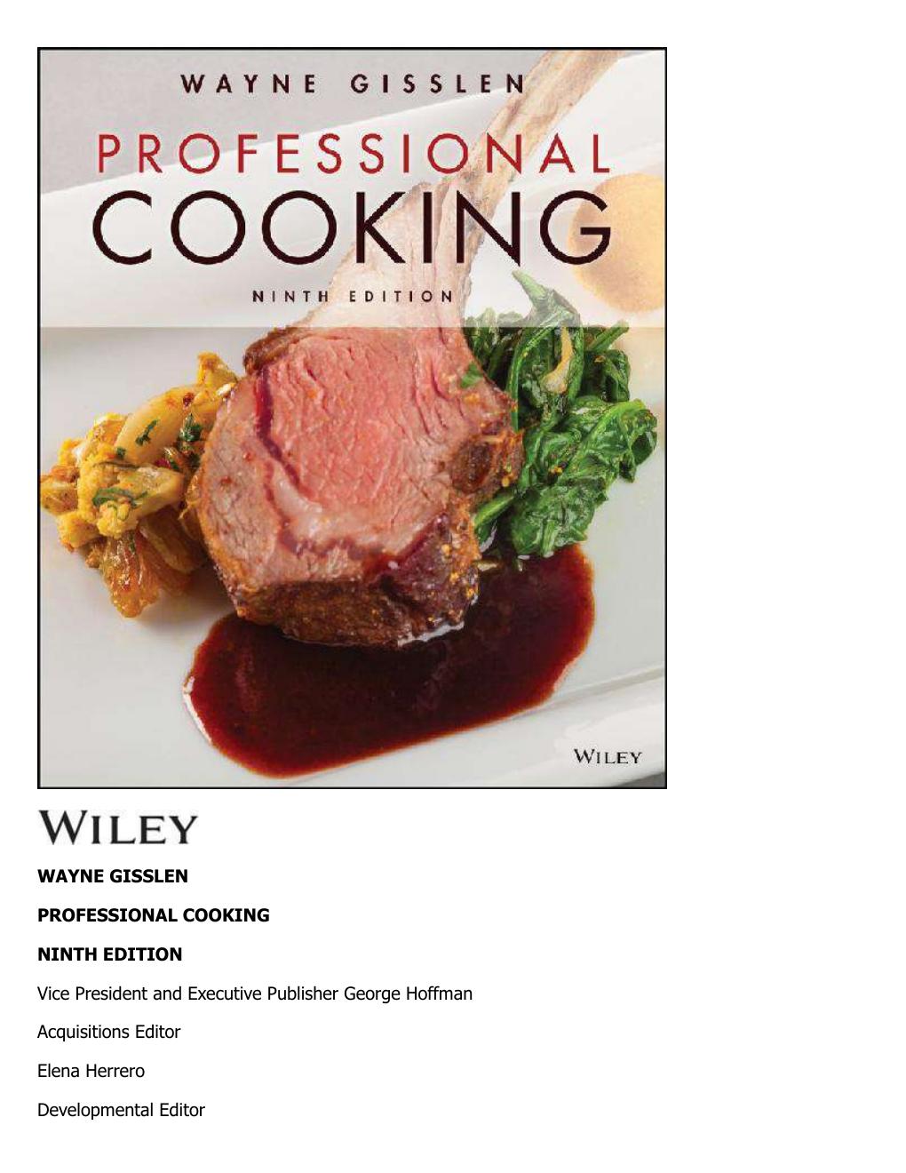 Preview page 2 of Professional Cooking 9th Edition By Wayne Gisslen