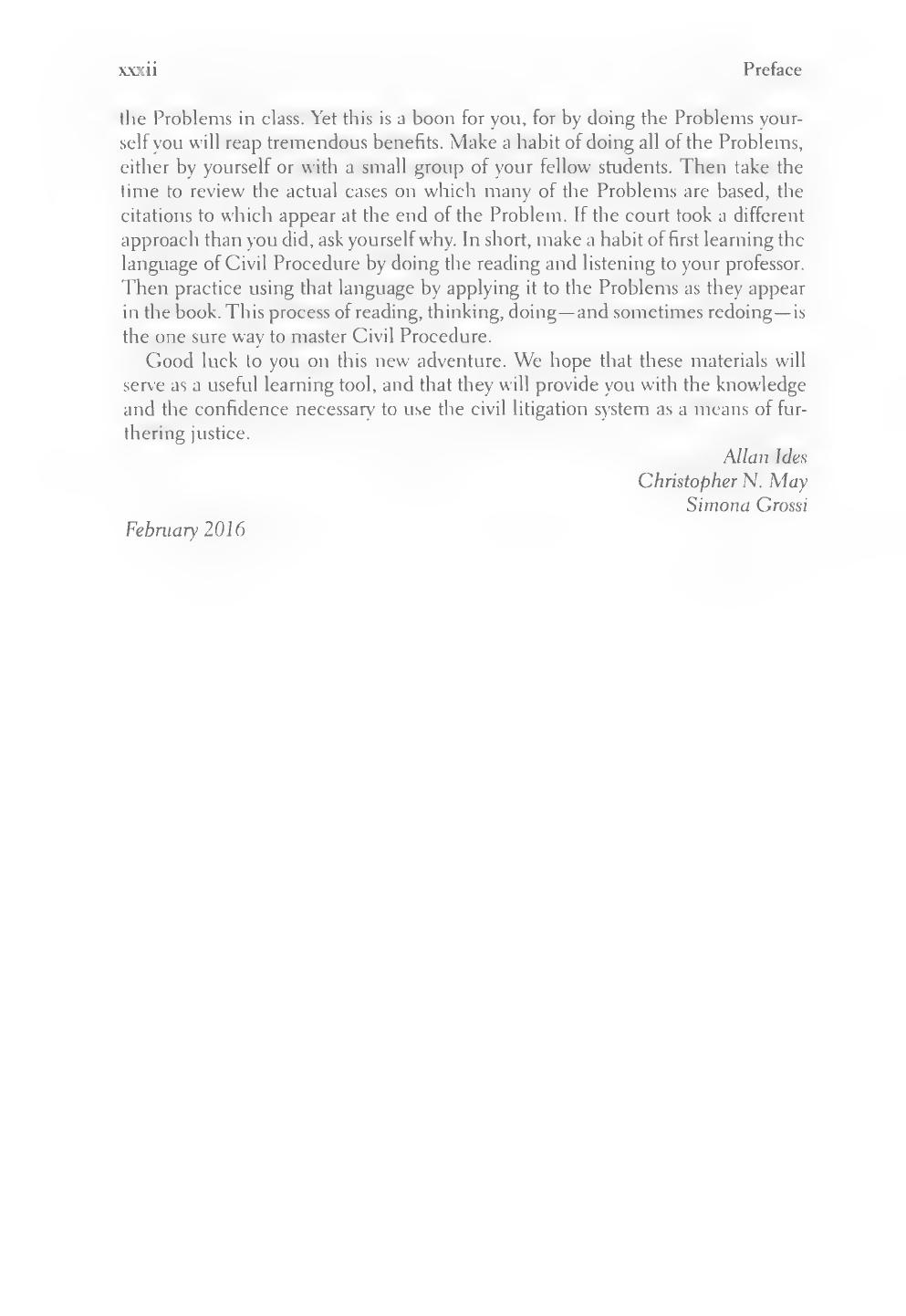 Preview page 9 of OCR Civil Procedure Cases and Problems 5th Edition By Allan Ides, Christopher May, Simona Grossi
