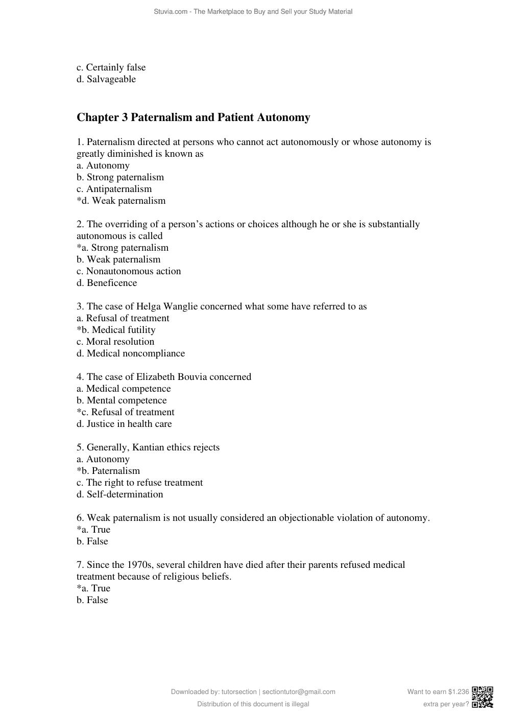 Preview page 6 of Test Bank for Bioethics, Principles, Issues, and Case, 4th Edition By Lewis Vaughn