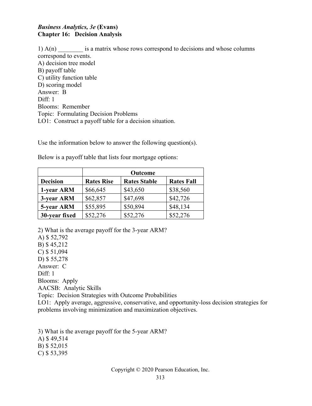 Preview page 2 of Test Bank for Business Analytics, 3e James Evans
