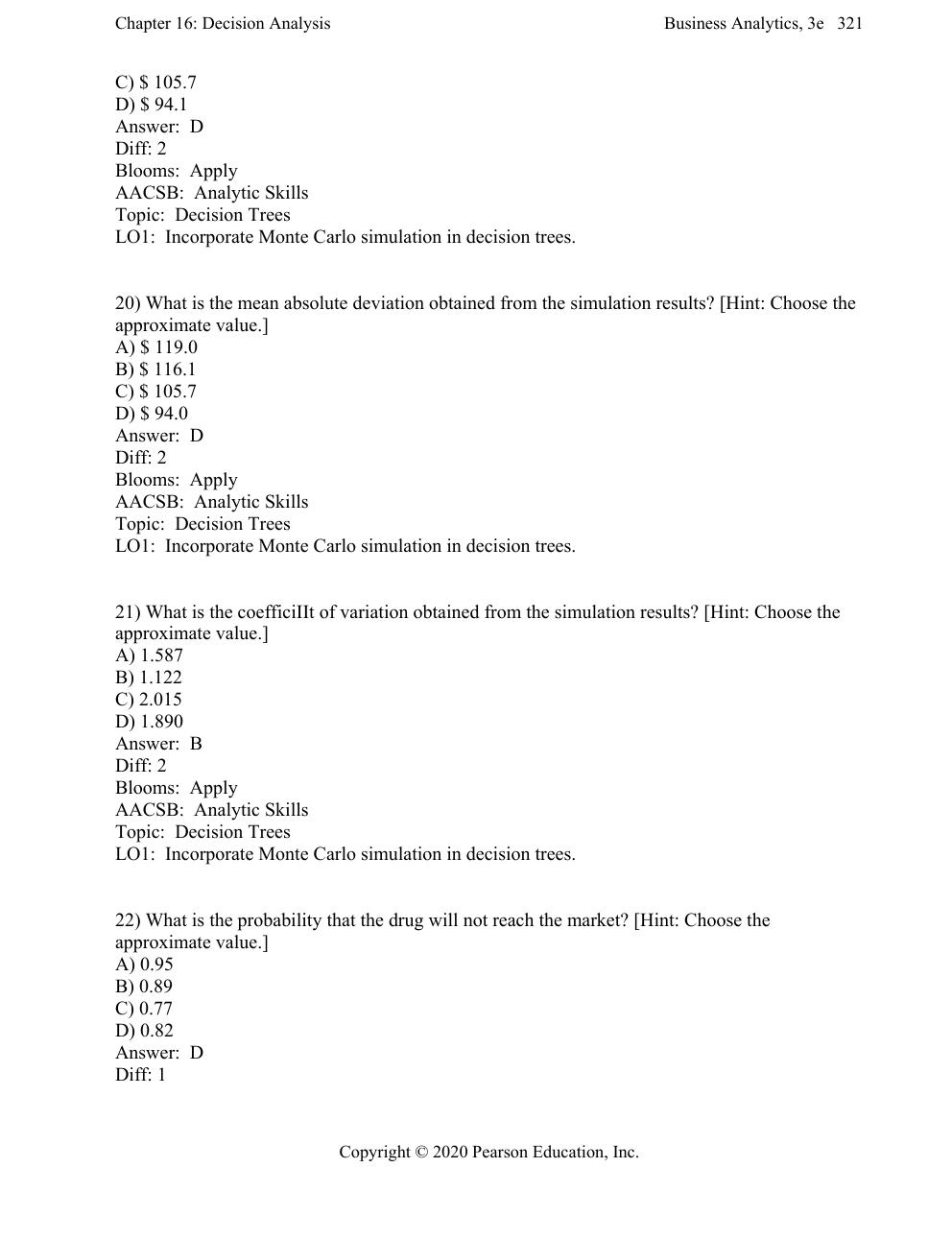 Preview page 10 of Test Bank for Business Analytics, 3e James Evans