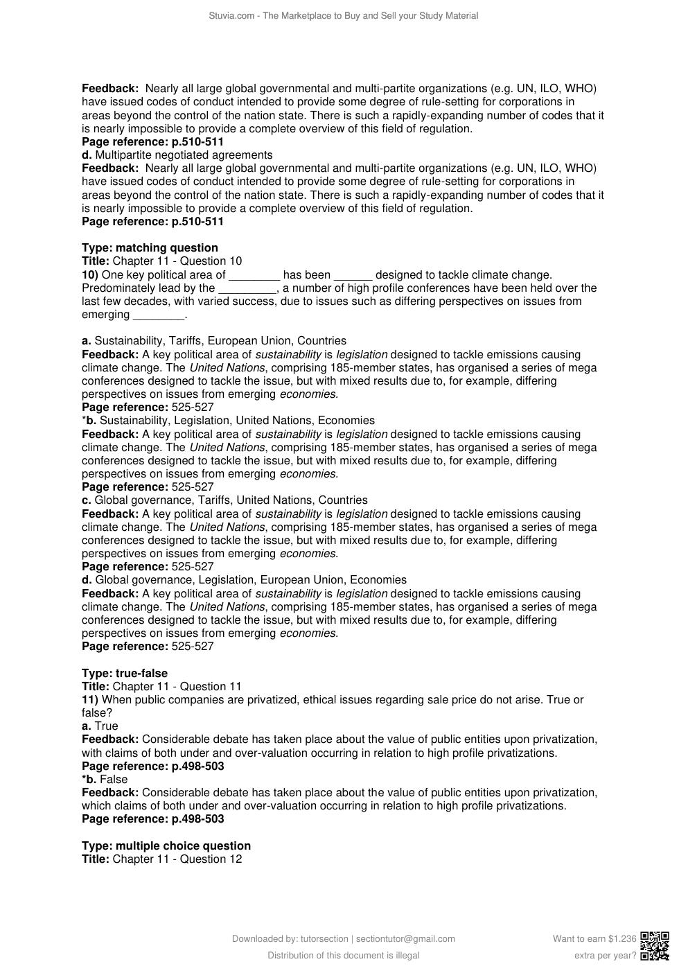 Preview page 5 of Test Bank for Business Ethics 5e Crane, Matten, Glozer, Spence