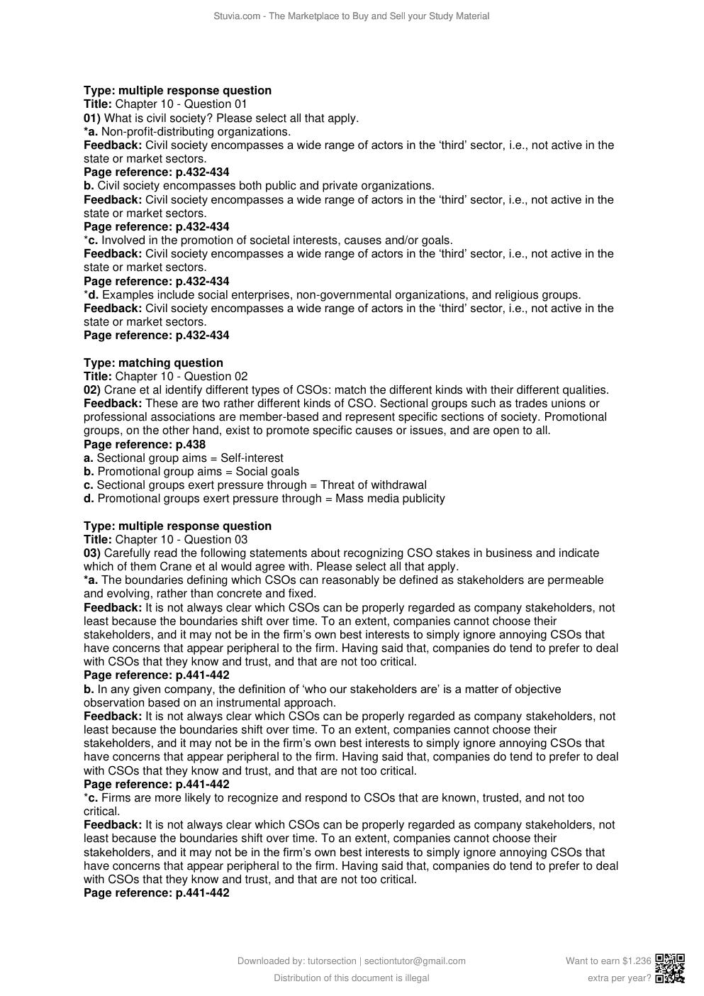 Preview page 7 of Test Bank for Business Ethics 5e Crane, Matten, Glozer, Spence