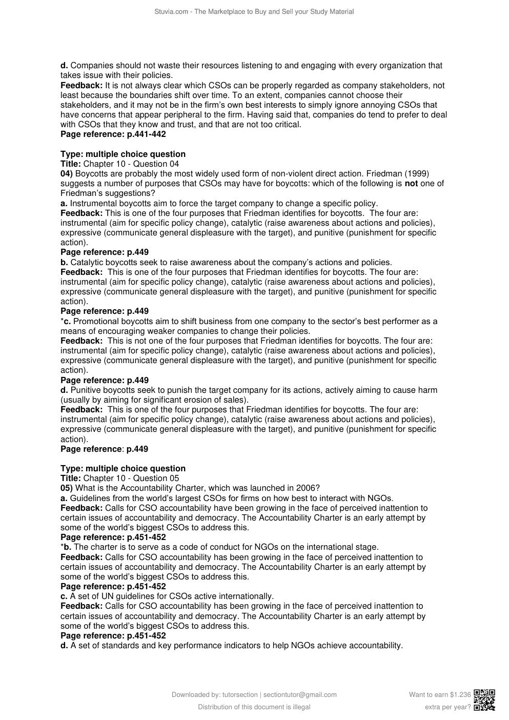 Preview page 8 of Test Bank for Business Ethics 5e Crane, Matten, Glozer, Spence