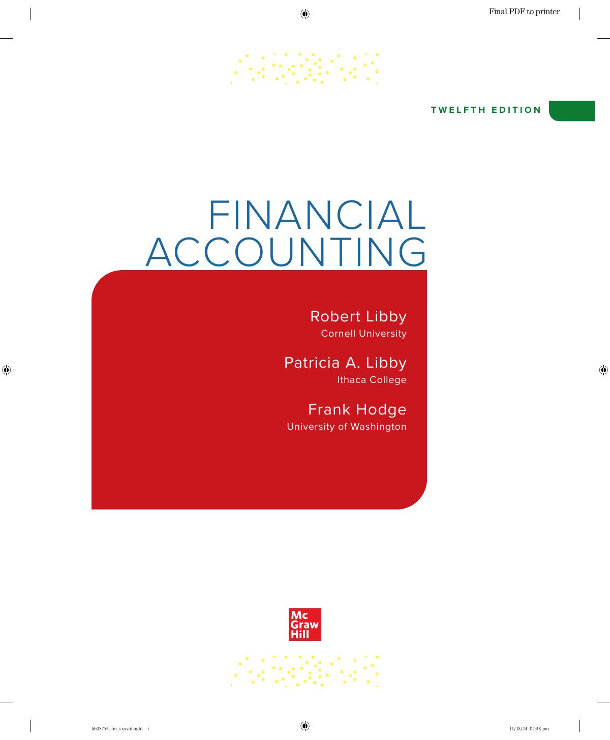 Preview page 2 of Financial Accounting 12th Edition By Robert LIBBY