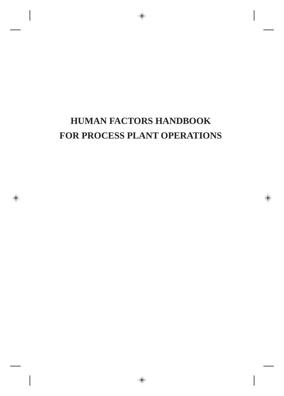 Preview page 2 of Human Factors Handbook for Process Plant Operations Improving Process Safety and System Performance 1st Edition By CCPS