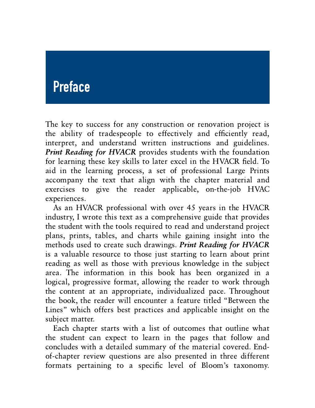Preview page 4 of Print Reading for HVACR 2nd Edition By Eugene Silberstein |