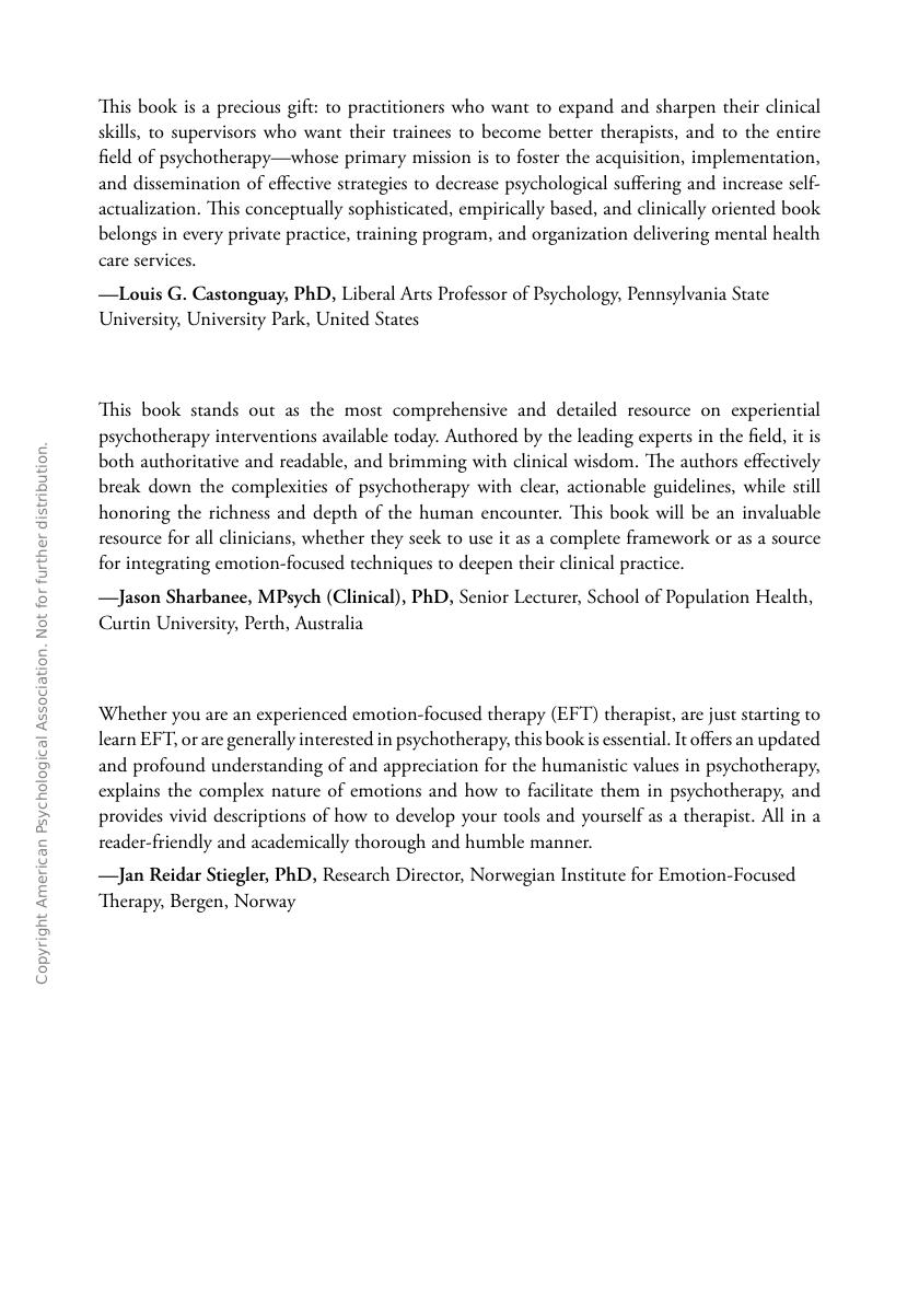 Preview page 4 of Learning Emotion-Focused Therapy A Comprehensive Guide 2e Robert Elliott, Jeanne Watson, Rhonda Goldman, Leslie Greenber