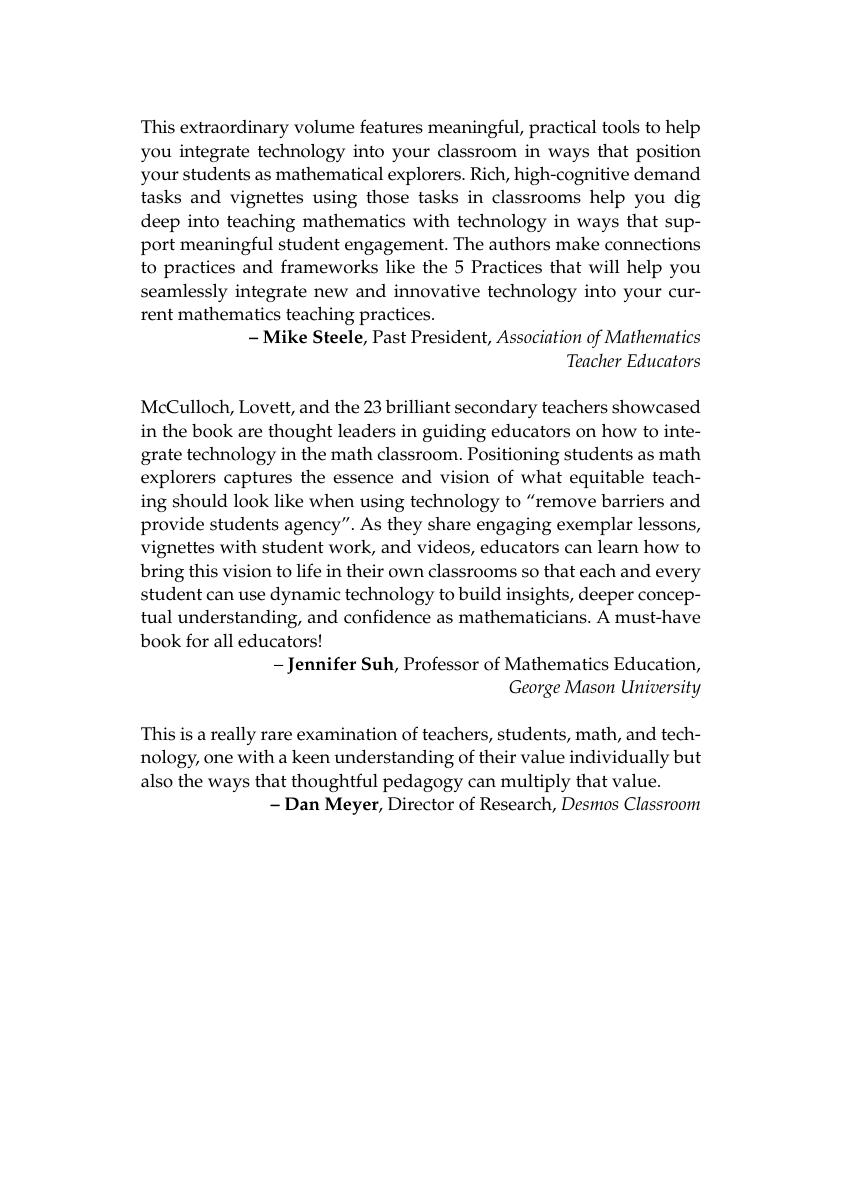 Preview page 3 of eBook PDF Exploring Math with Technology Practices for Secondary Math Teachers 1st Edition By Allison W. McCulloch, Jenn