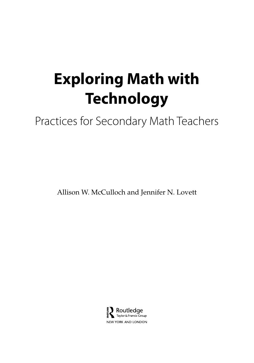 Preview page 4 of eBook PDF Exploring Math with Technology Practices for Secondary Math Teachers 1st Edition By Allison W. McCulloch, Jenn