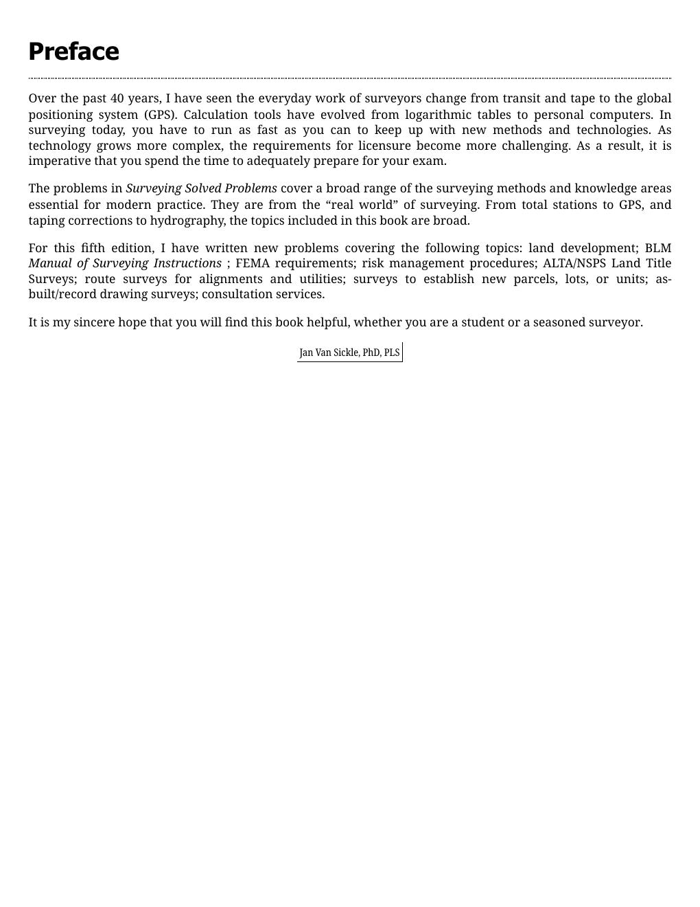 Preview page 5 of Surveying Solved Problems 5th Edition By Jan Van Sickle eBook PDF