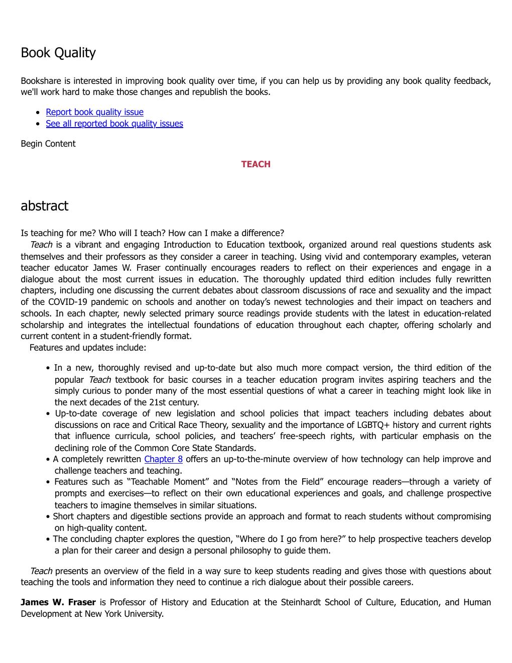 Preview page 5 of Teach A Question of Teaching 3rd Edition By James Fraser eBook PDF
