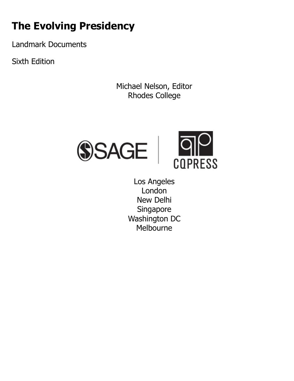 Preview page 6 of The Evolving Presidency 6th Edition By Michael Nelson eBook PDF