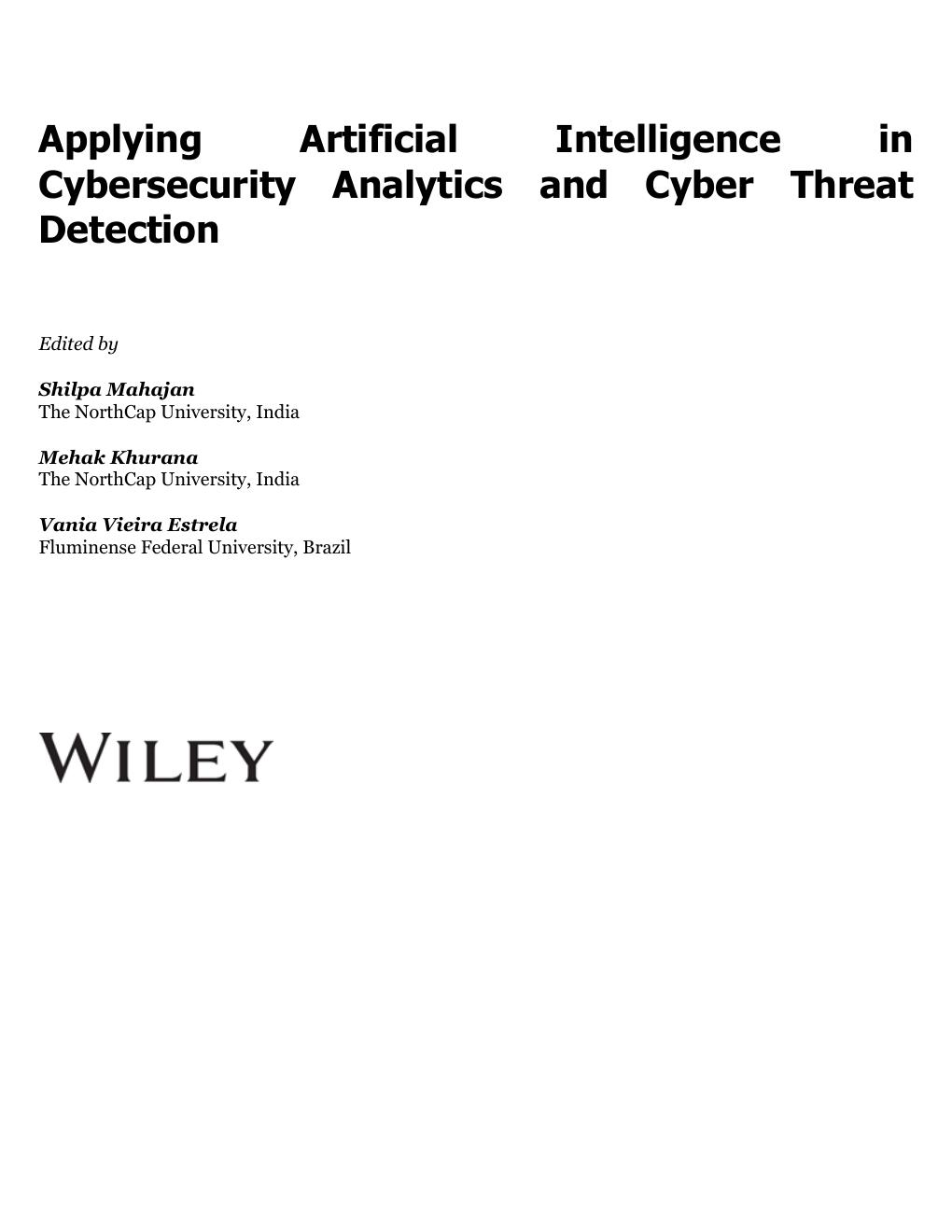 Preview page 10 of Applying Artificial Intelligence in Cybersecurity Analytics and Cyber Threat Detection 1st Edition By Shilpa Mahajan , M