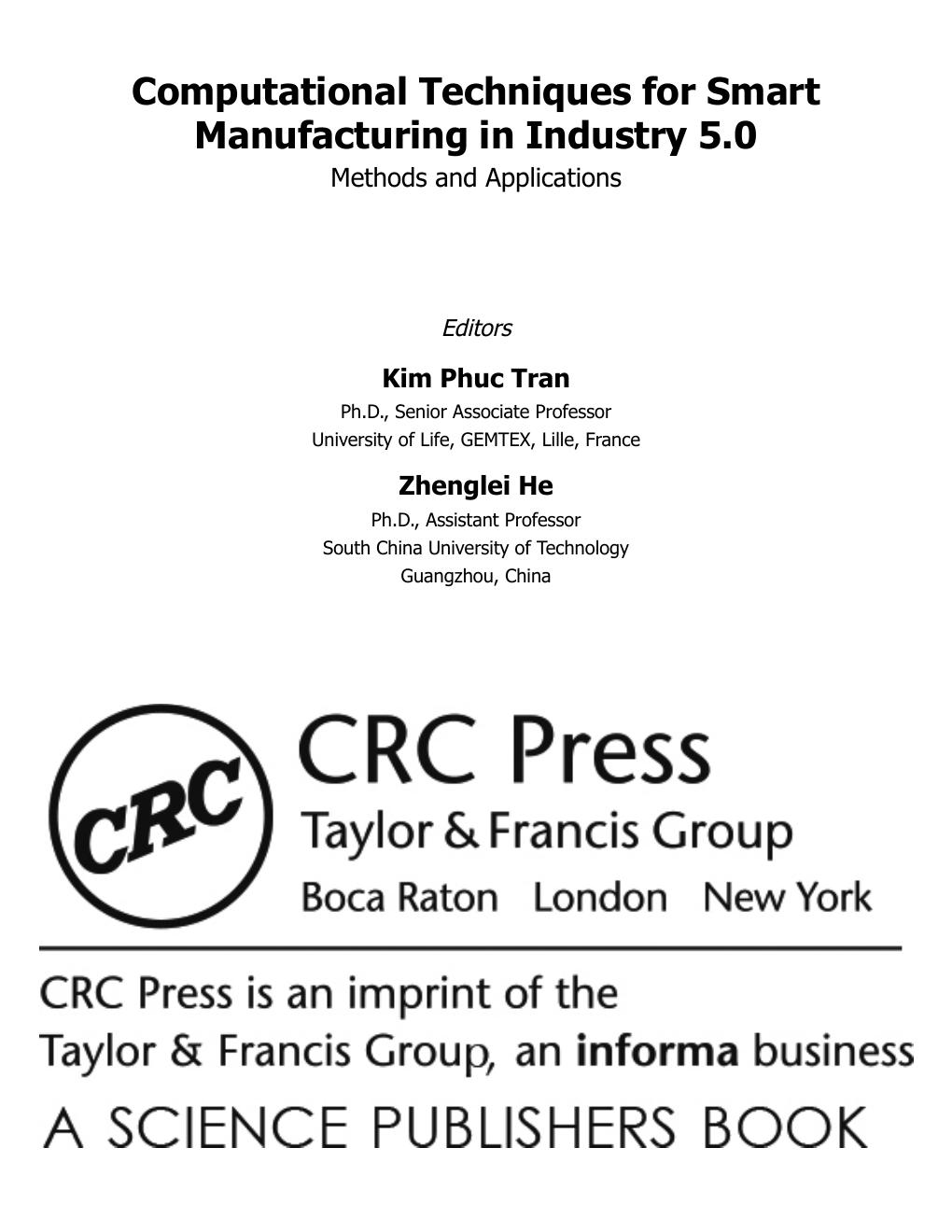 Preview page 4 of Computational Techniques for Smart Manufacturing in Industry 5.0 Methods and Applications 1st Edition By Kim Phuc Tran ,