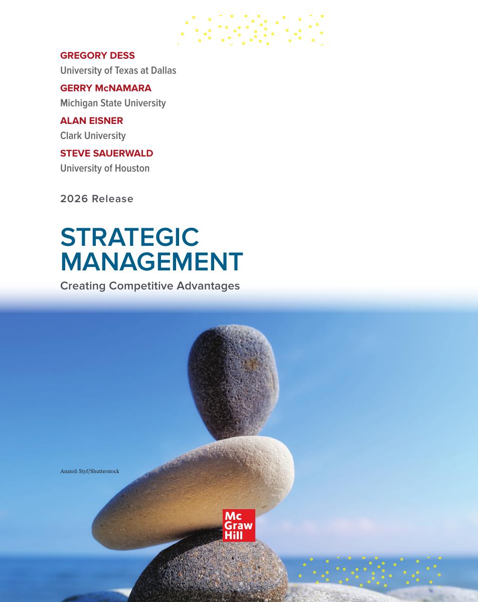 Preview page 4 of Strategic Management Creating Competitive Advantages Ever Green 2026 Release By Gregory Dess, Gerry McNamara, Alan Eisne