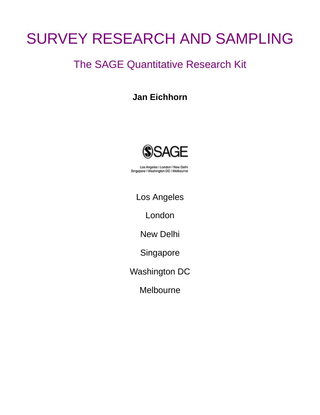 Preview page 4 of Survey Research and Sampling By Jan Eichhorn | eBook