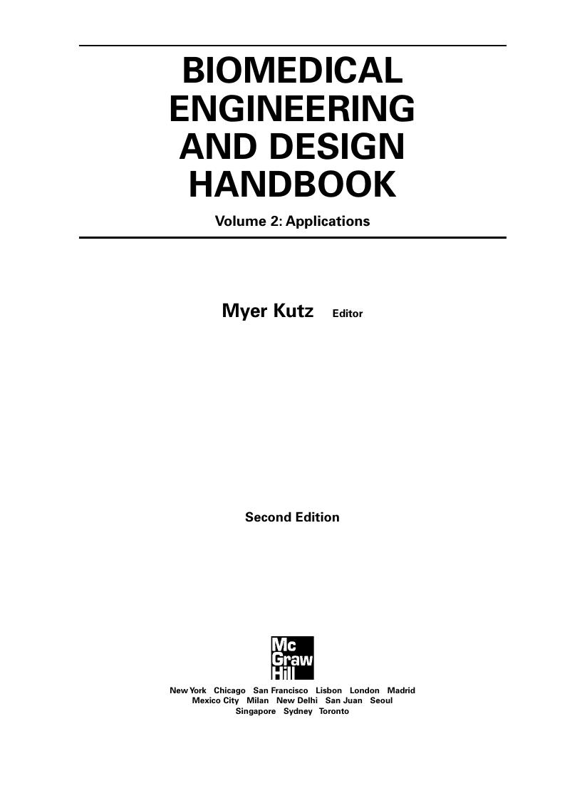 Preview page 4 of Biomedical Engineering and Design Handbook Volume 2 2nd Edition By Myer Kutz