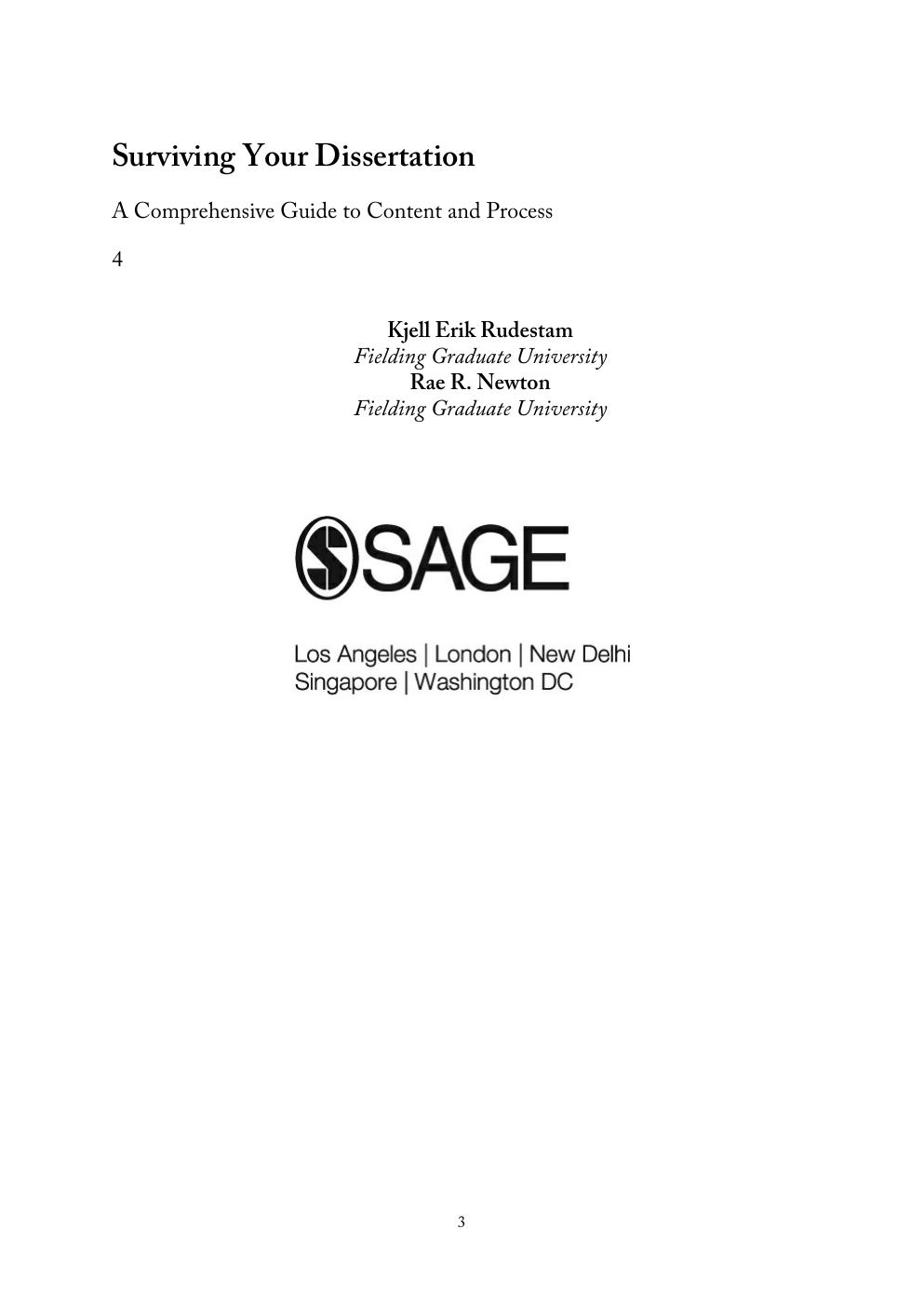 Preview page 3 of Surviving Your Dissertation A Comprehensive Guide to Content and Process 4th Edition By Kjell Erik Rudestam Rae R Newton