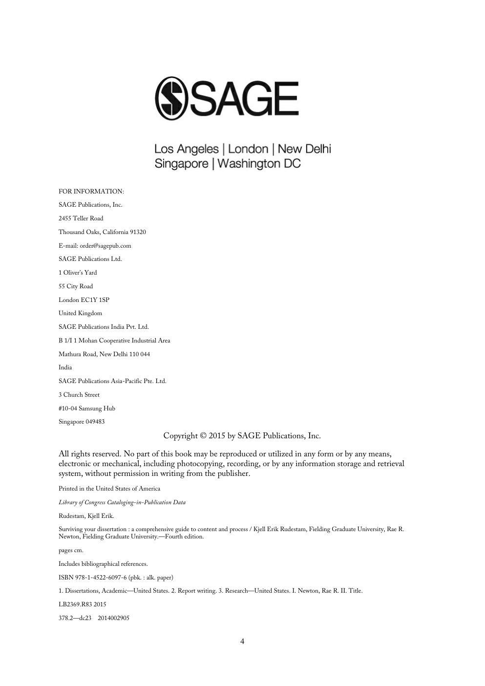 Preview page 4 of Surviving Your Dissertation A Comprehensive Guide to Content and Process 4th Edition By Kjell Erik Rudestam Rae R Newton