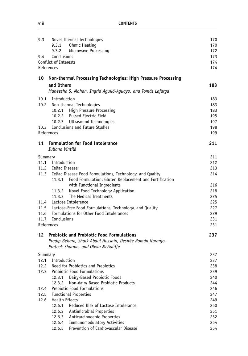 Preview page 9 of Food Formulation Novel Ingredients and Processing Techniques 1st Edition By Shivani Pathania, Brijesh Tiwari