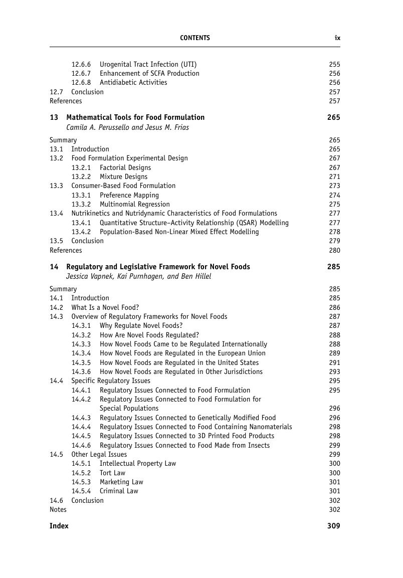 Preview page 10 of Food Formulation Novel Ingredients and Processing Techniques 1st Edition By Shivani Pathania, Brijesh Tiwari