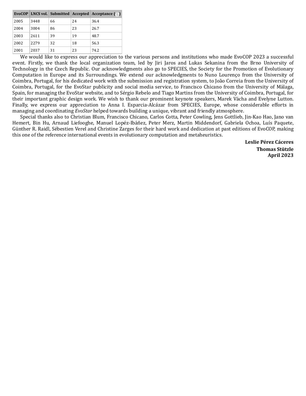 Preview page 7 of Evolutionary Computation in Combinatorial Optimization 23rd Edition Kindle Edition By Leslie Pérez Cáceres , Thomas Stüt